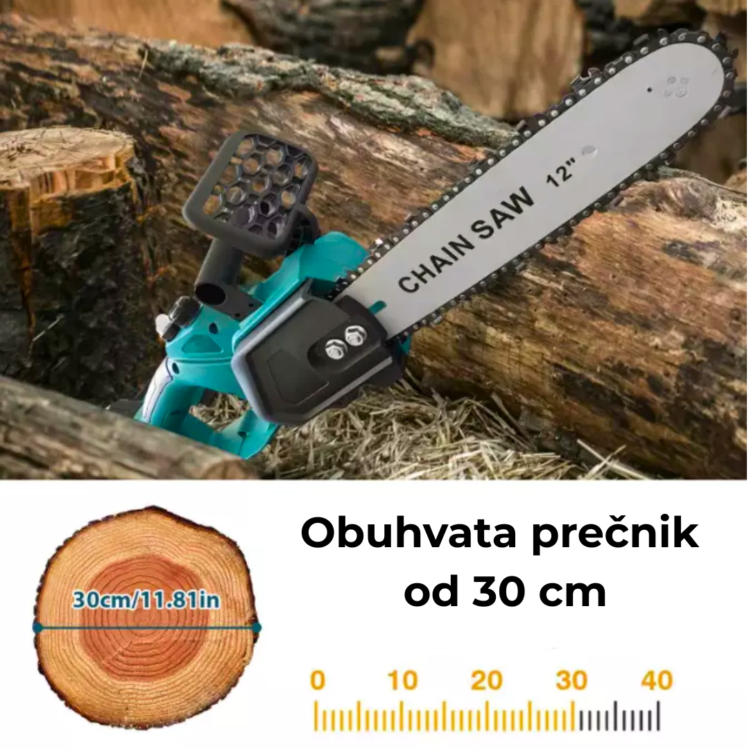 Električna testera 12" inča sa 2 baterije