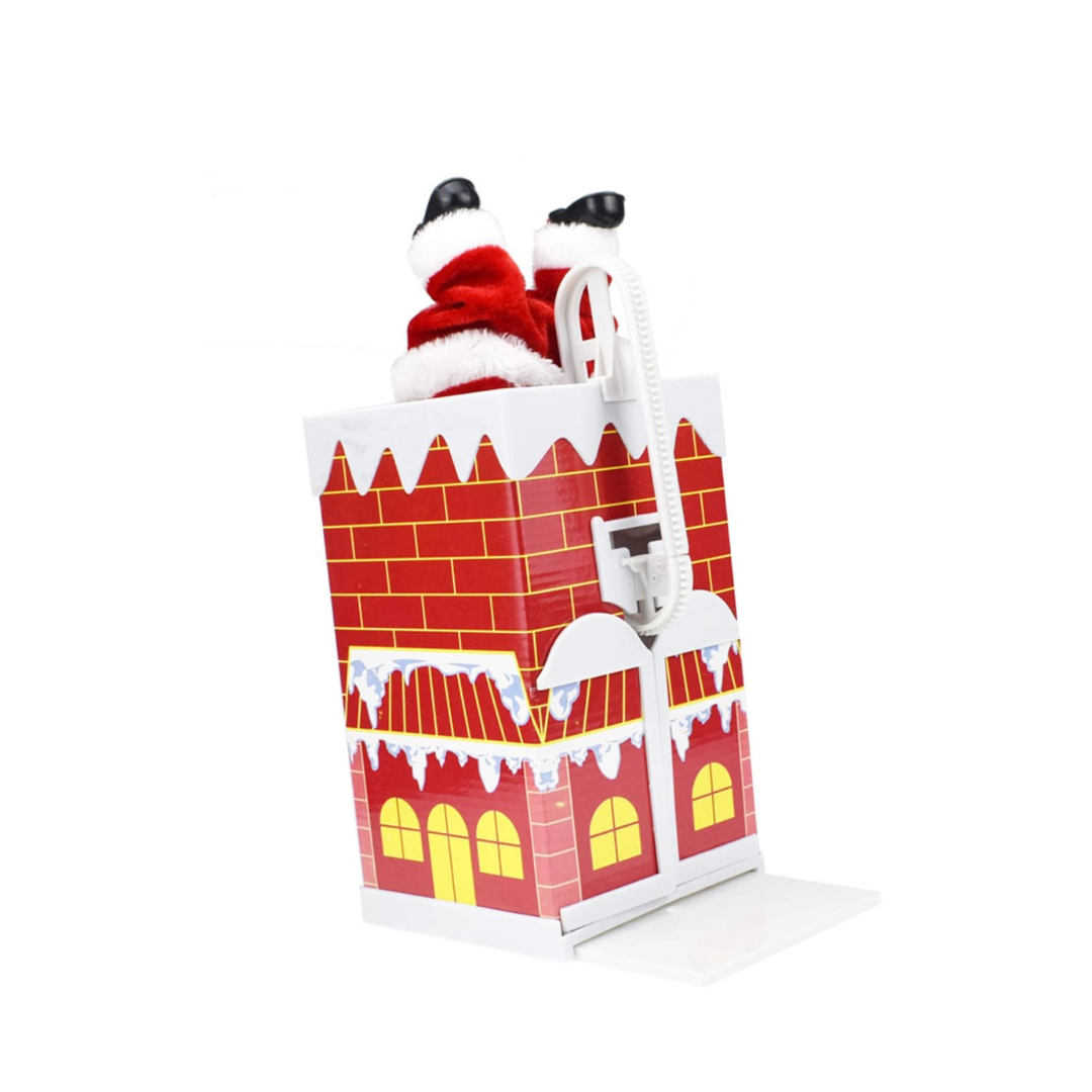 Deda Mraz koji izlazi iz dimnjaka