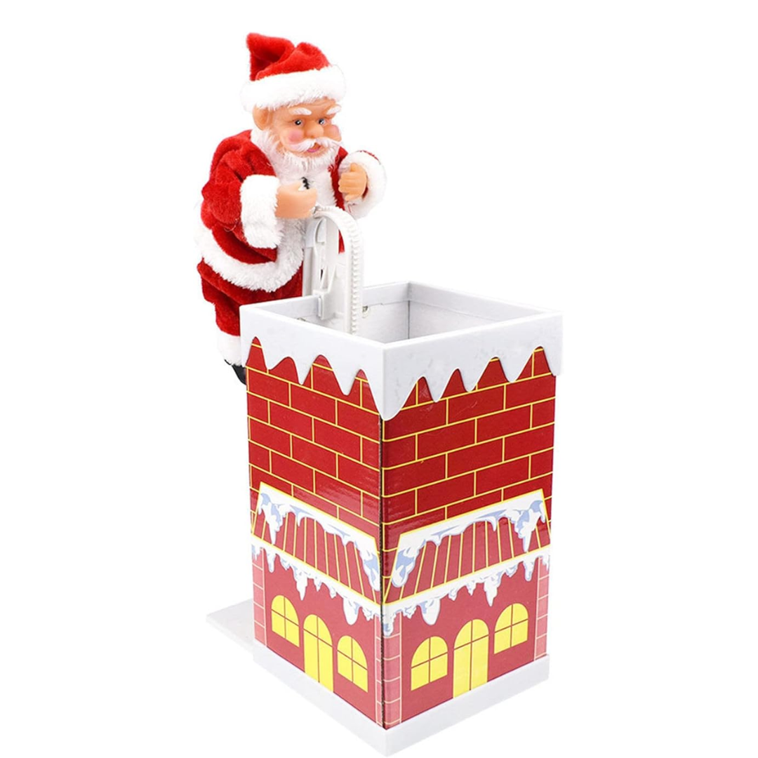 Deda Mraz koji izlazi iz dimnjaka